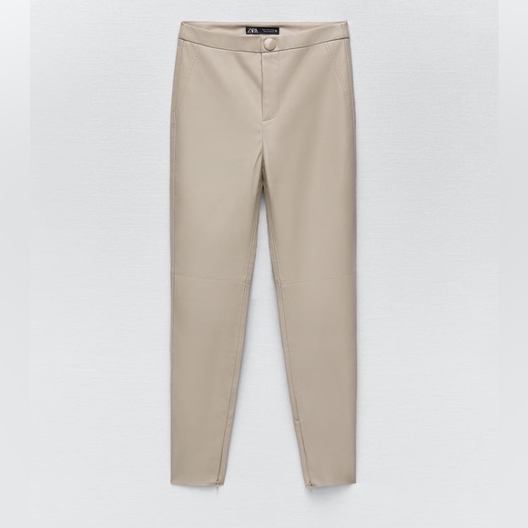Zara FAUX LEATHER LEGGINGS
Color: Sand Size: L NWT. - Picture 4 of 11